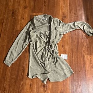 ASOS Olive Green Wrap Shirt Dress